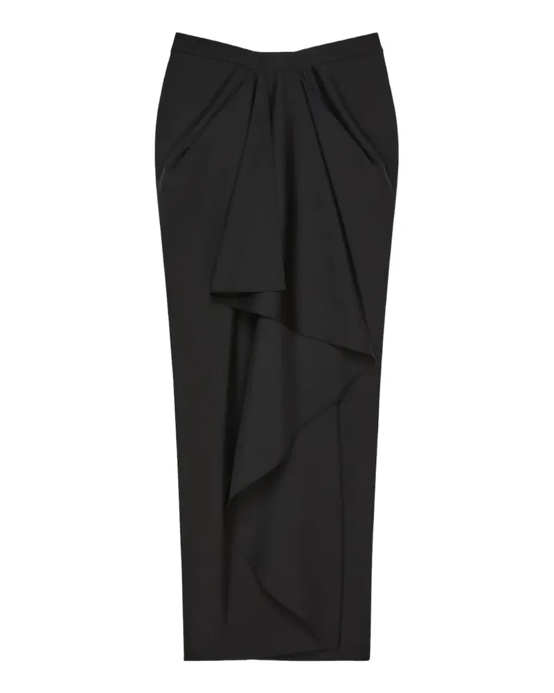 Givenchy Drapierter Midirock - Schwarz Schwarz
