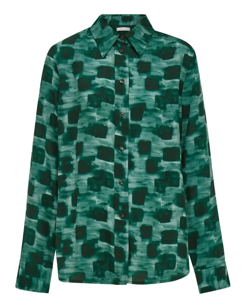 Ferragamo Hemd mit abstraktem Print - Grün Grün