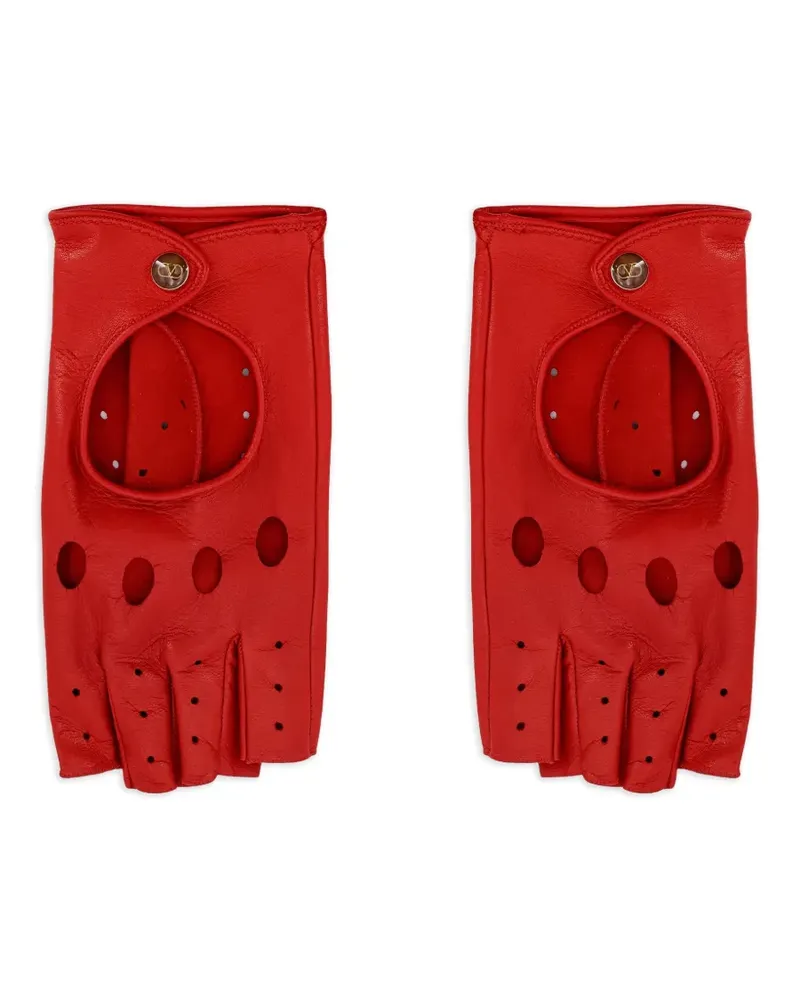 Valentino Garavani Perforierte Handschuhe aus Leder - Rot Rot
