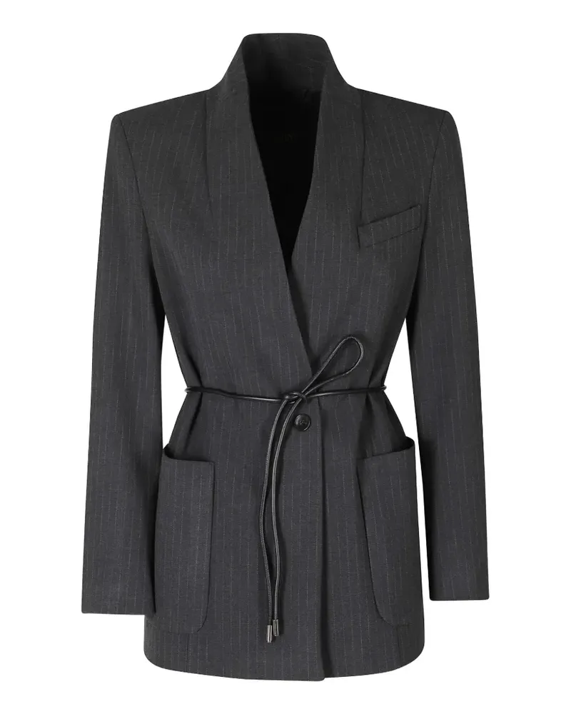 Seventy pinstripe belted blazer - Grau Grau