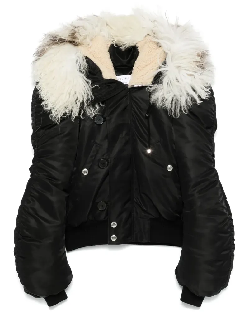 Alexander McQueen Bomberjacke mit Shearling-Kragen - Schwarz Schwarz
