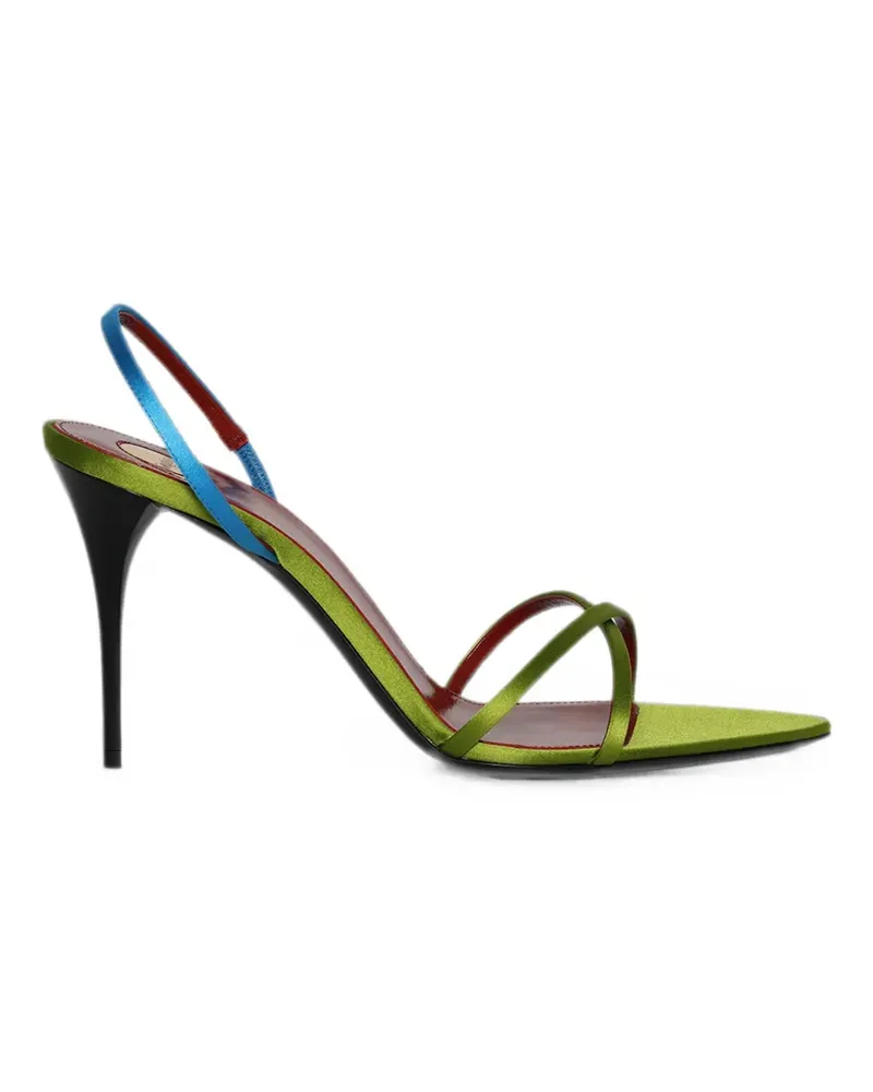 Saint Laurent Justify slingback sandals - Grün Grün