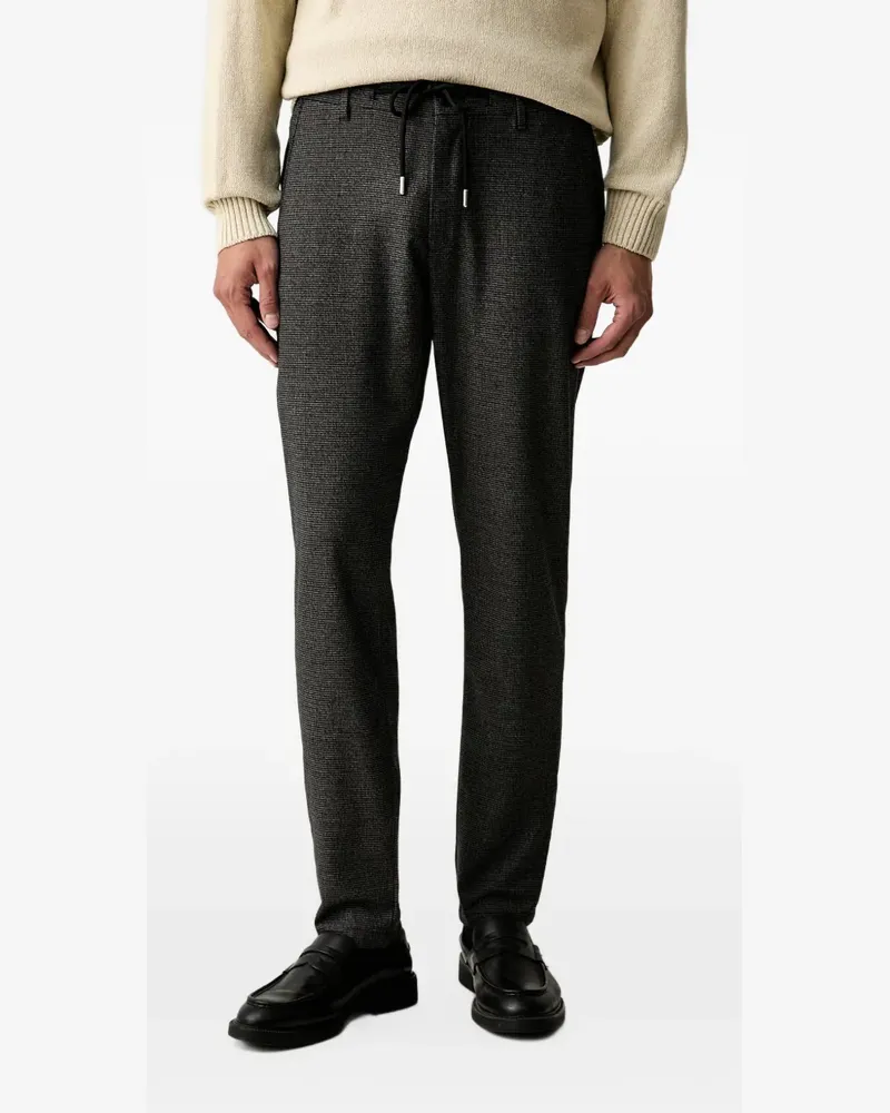 JOOP! micro-patterned drawstring tailored trousers - Grau Grau