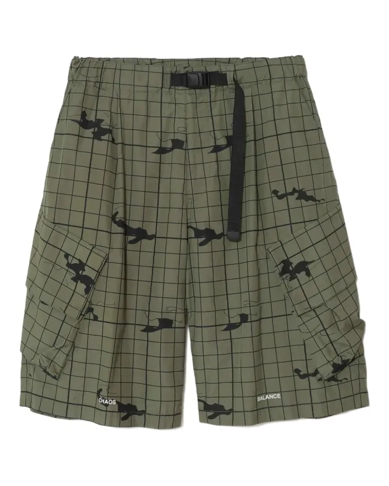 Undercover camouflage grid shorts - Grün Grün