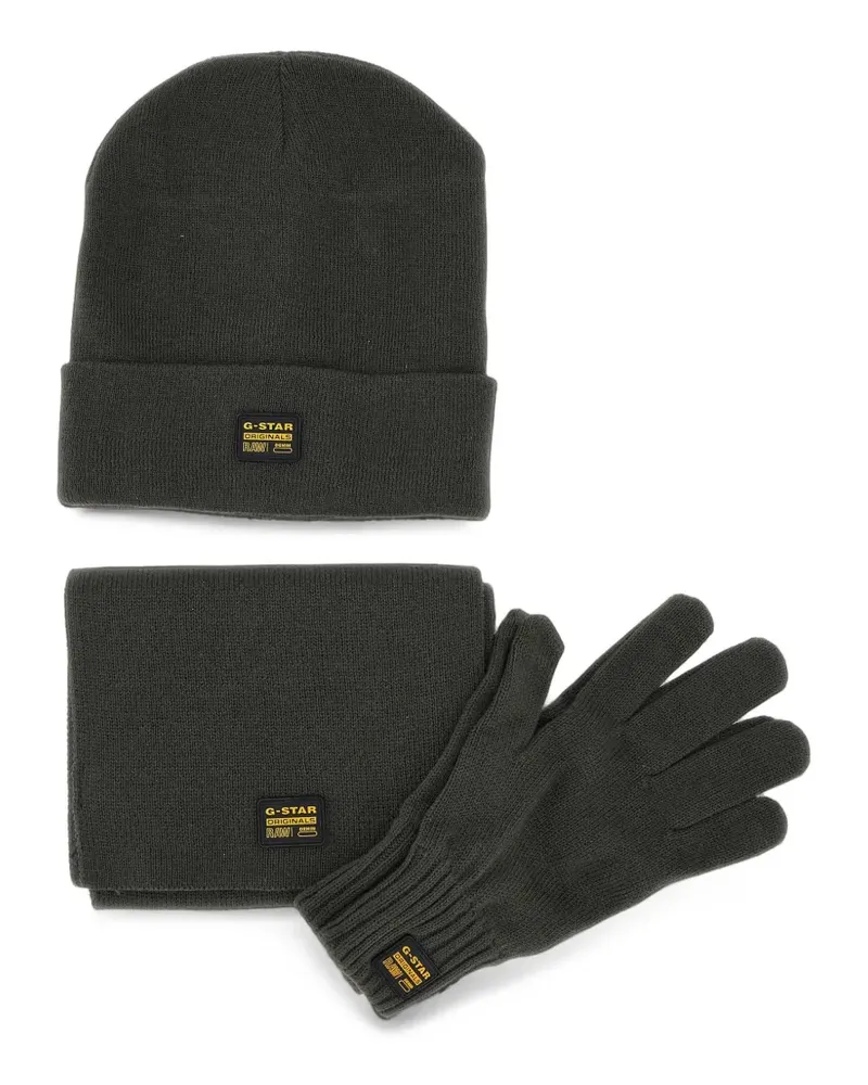 G-STAR RAW logo-patch knit set (set of three) - Grün Grün