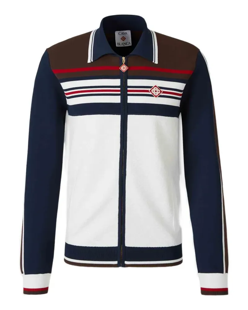Casablanca Paris Gestreifte Café Culture Bomberjacke - Blau Blau