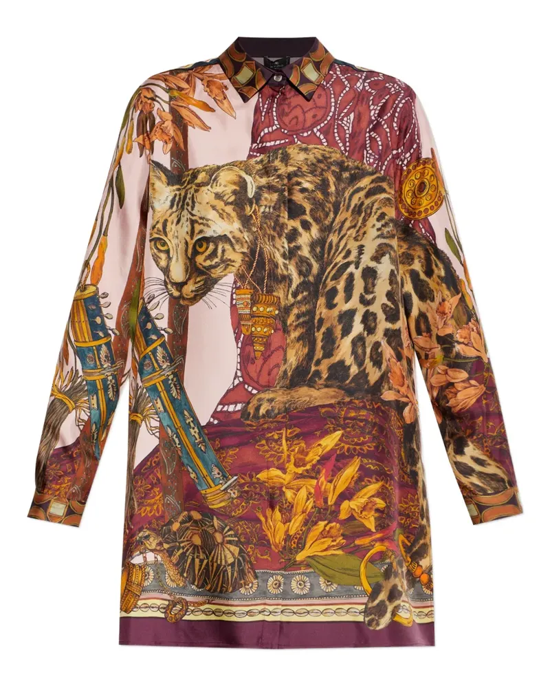 Etro animal-print long-sleeve shirt - Braun Braun