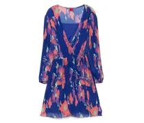 Midikleid mit Blumen-Print - Blau