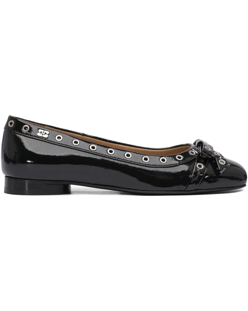 Ganni Ballerinas aus Leder - Schwarz Schwarz