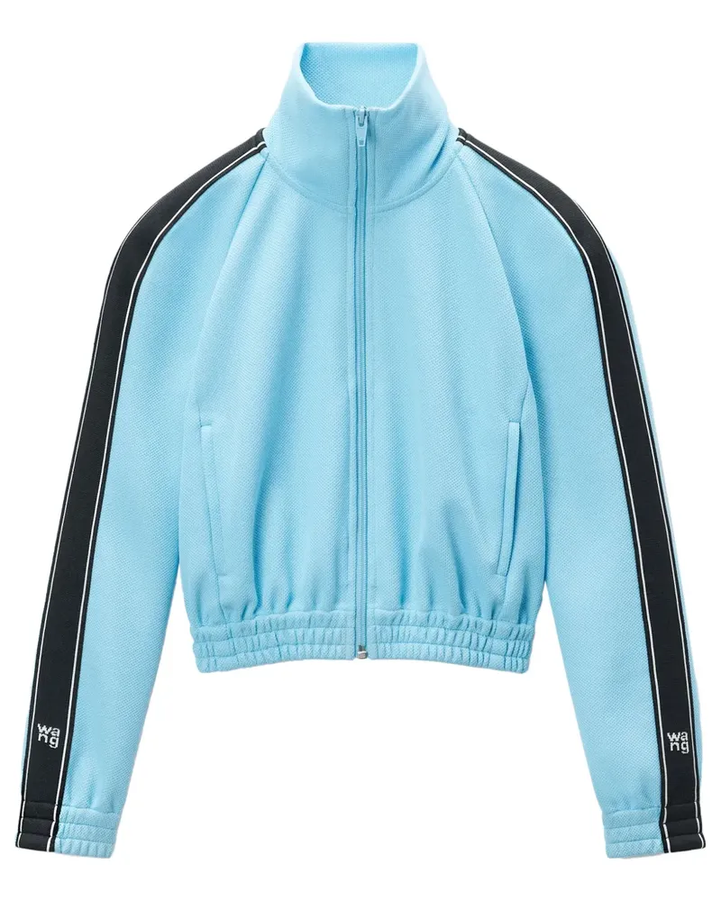 Alexander Wang Cropped-Sportjacke mit Logo-Streifen - Blau Blau