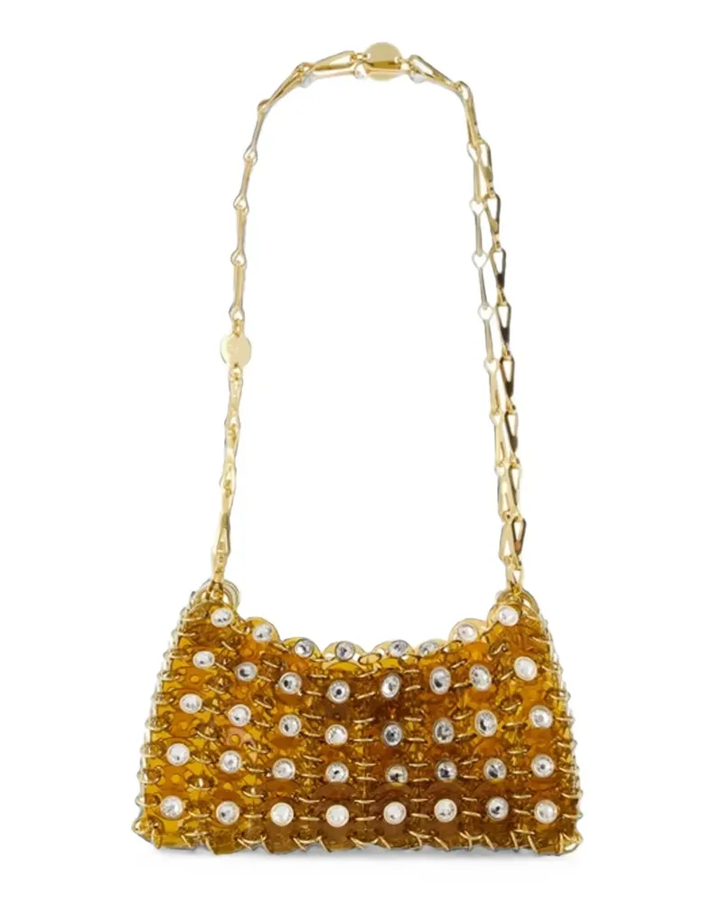 Paco Rabanne 1969 Nano Schultertasche mit Kristallen - Braun Braun