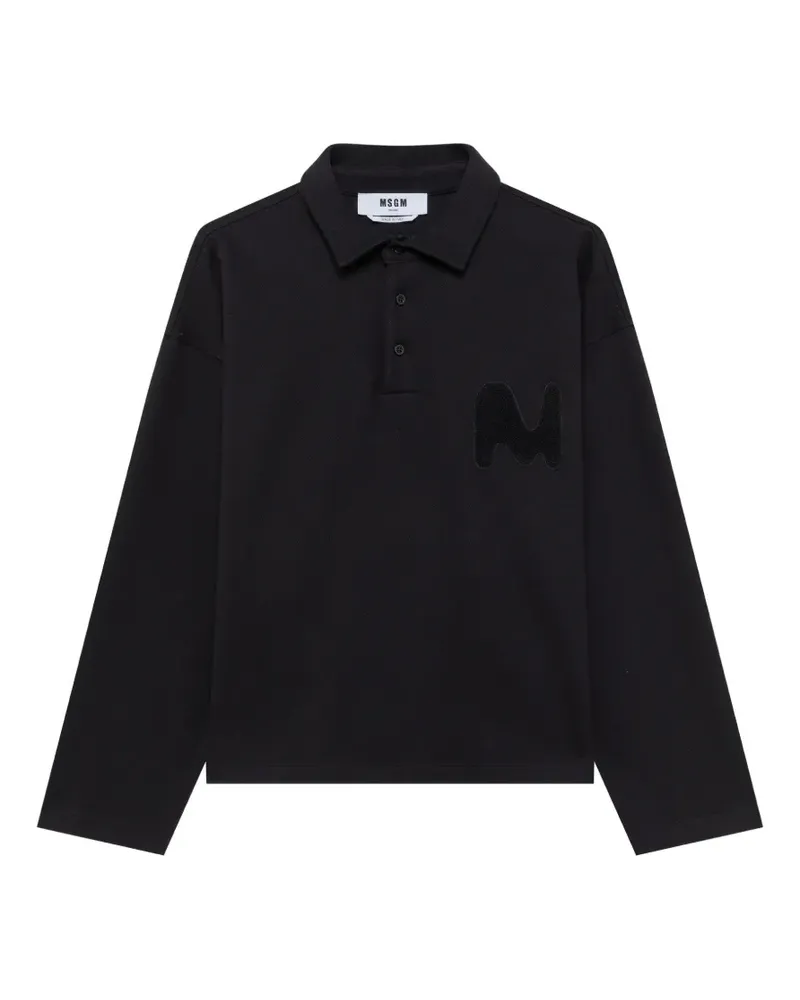 MSGM Langärmeliges Poloshirt - Schwarz Schwarz