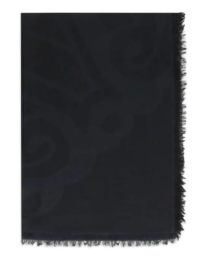 Max Mara Jacquard-Schal mit Fransen - Schwarz Schwarz