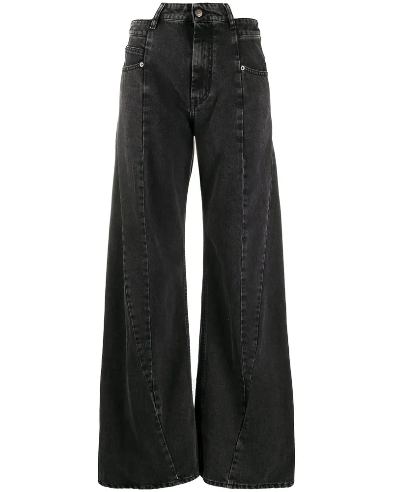 Maison Margiela Weite 'Décortiqué' Jeans - Schwarz Schwarz