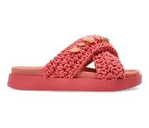 Verzierte Sneakers mit Webmuster - Rosa