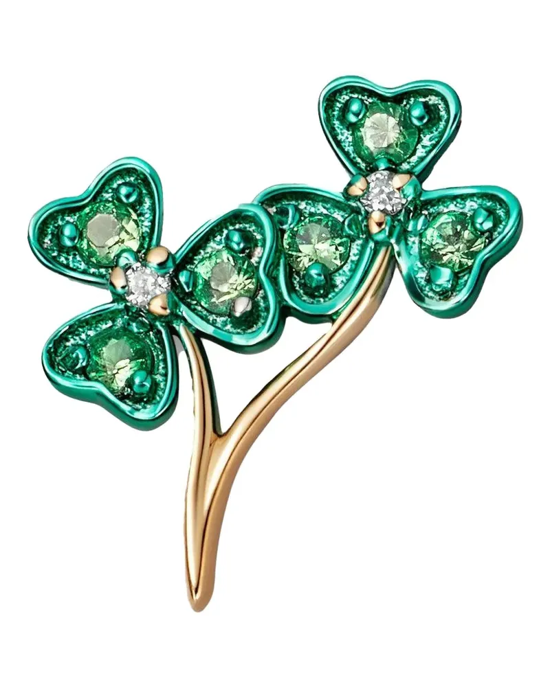 Loquet 18kt Shamrock Gelbgoldhalskette mit Anhänger Gold