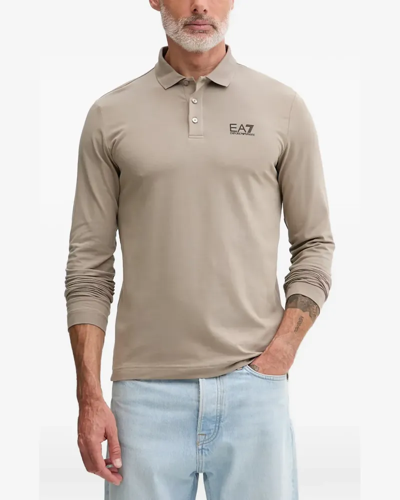 EA7 long-sleeve polo shirt - Nude Nude
