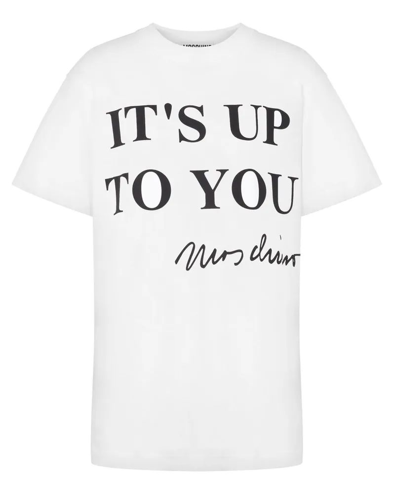 Moschino T-Shirt mit Text-Print - Weiß Weiß