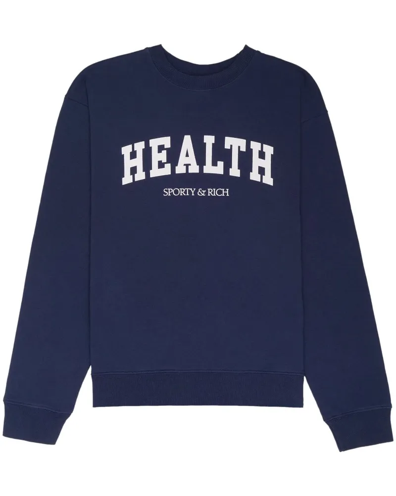 SPORTY & RICH Sweatshirt mit "Health"-Print - Blau Blau