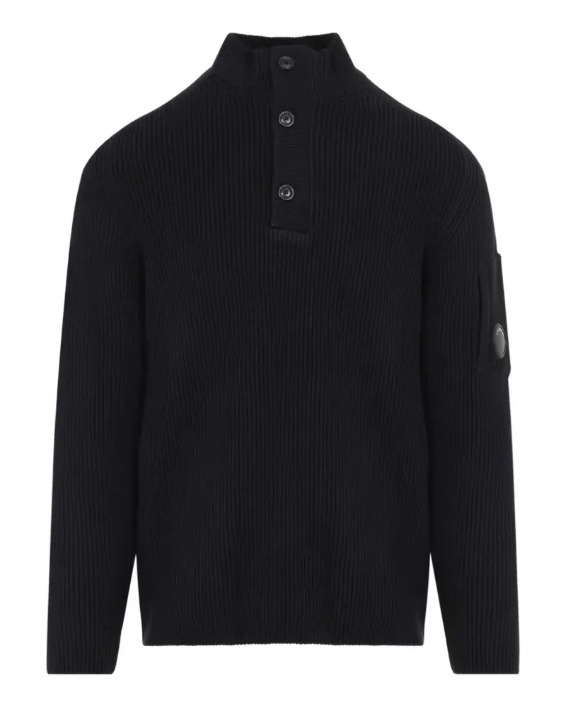 C.P. Company ribbed-knit Lens-detail sweater - Schwarz Schwarz