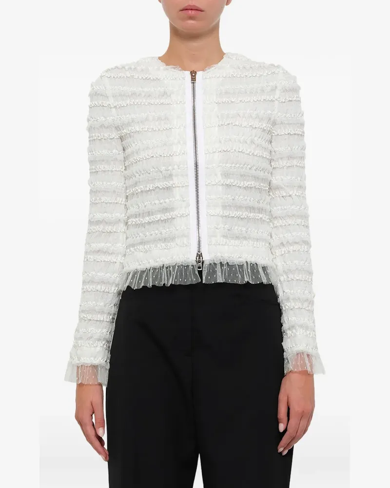 Givenchy ruffled sheer-panel jacket - Weiß Weiß