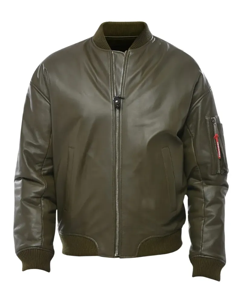 Dsquared2 Bomberjacke aus Leder - Grün Grün