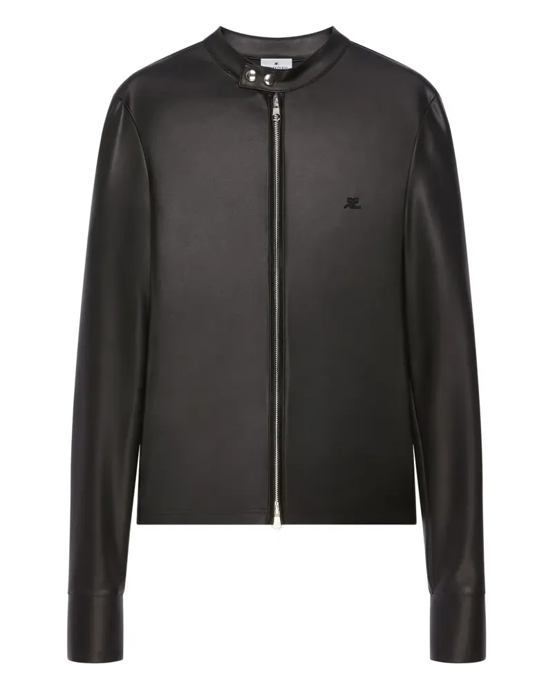 Courrèges Bikerjacke mit Reißverschluss - Schwarz Schwarz
