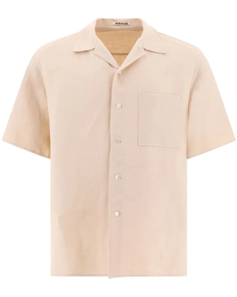 AURALEE double-cloth linen hand-sewn shirt Nude