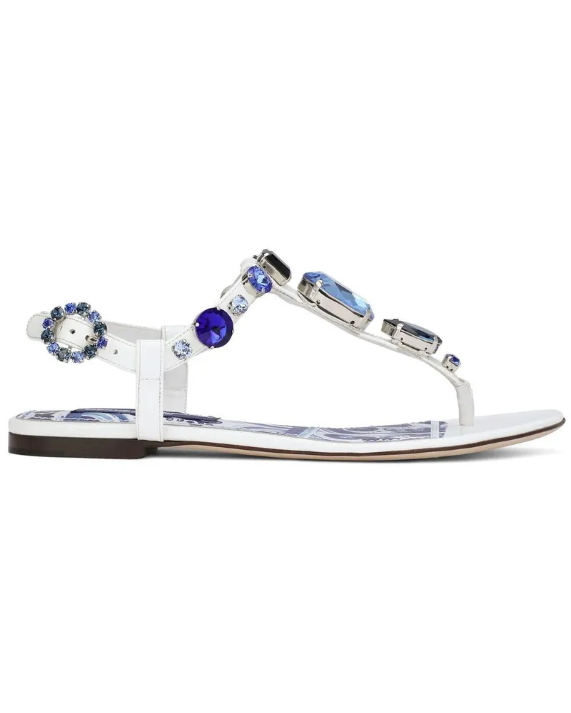 Dolce & Gabbana Verzierte Sandalen - Weiß Weiß