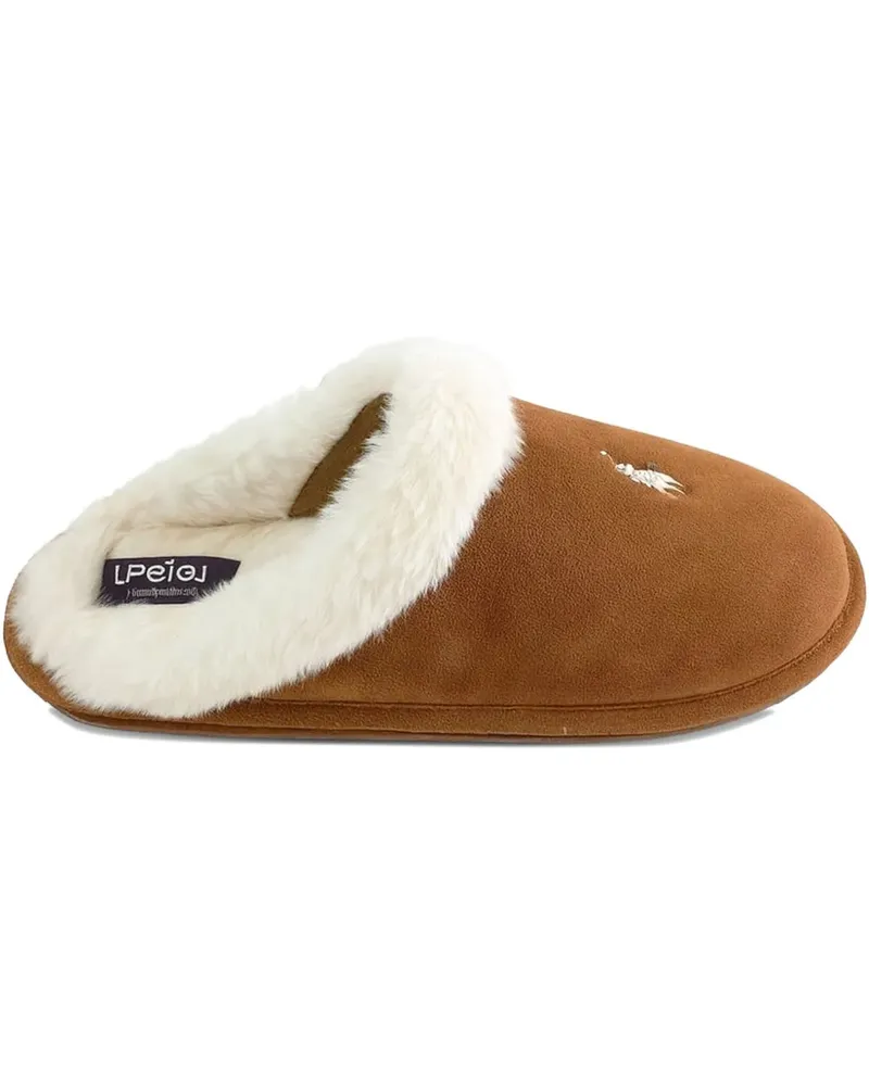 Ralph Lauren Slipper mit Pelz - Braun Braun