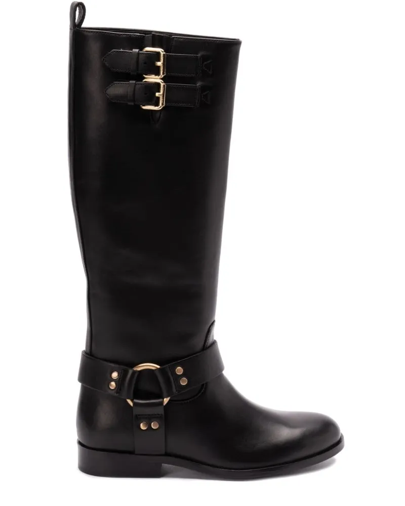 Twin-Set Stiefel mit Schnalle - Schwarz Schwarz