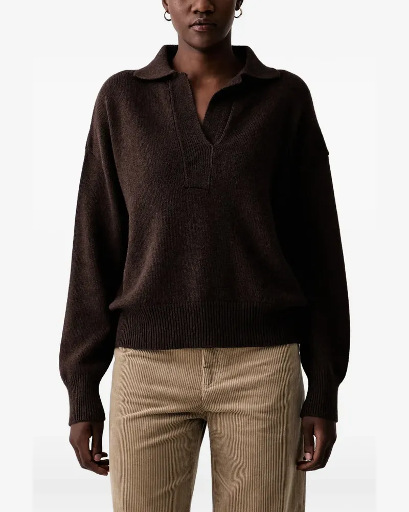 VICOLO polo-collar knitted sweater - Braun Braun