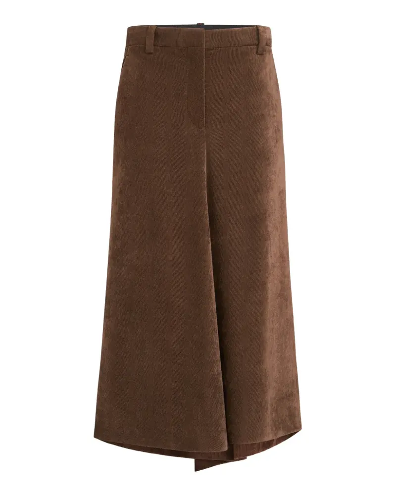 Brunello Cucinelli Schwingender Cord-Rock mit Monili-Verzierung - Braun Braun