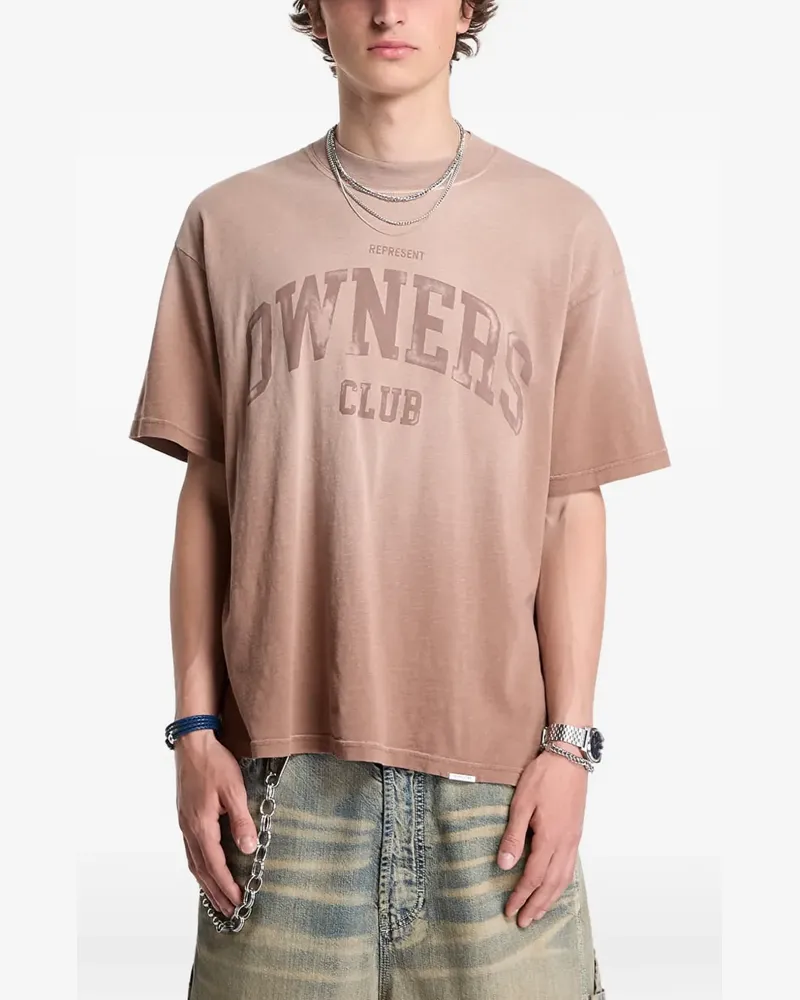 REPRESENT Owners Club logo-print T-shirt - Braun Braun