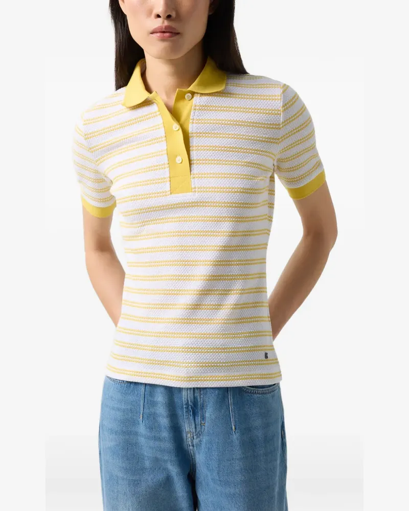 Bogner Gestreiftes Wendy Poloshirt - Weiß Weiß