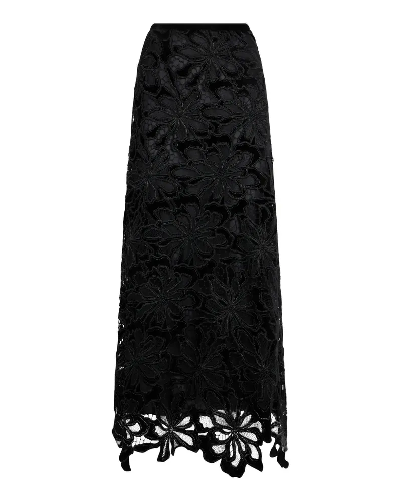 Roberto Cavalli floral lace maxi skirt - Schwarz Schwarz