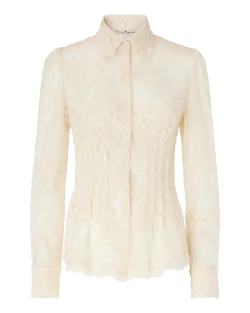 Ermanno Scervino lace-embroidered long-sleeve shirt - Nude Nude