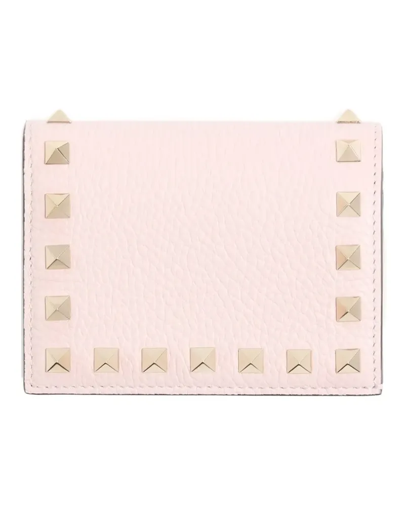 Valentino Garavani small Rockstud grainy calfskin wallet - Rosa Rosa