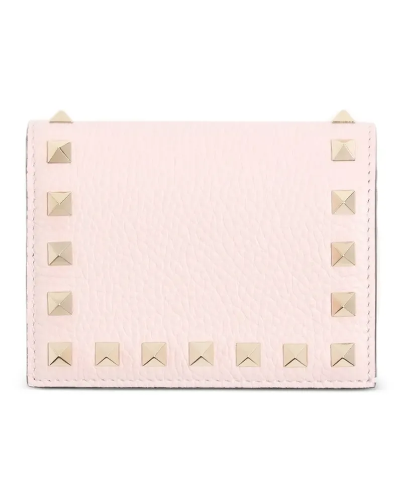 Valentino Garavani small Rockstud grainy calfskin wallet - Rosa Rosa