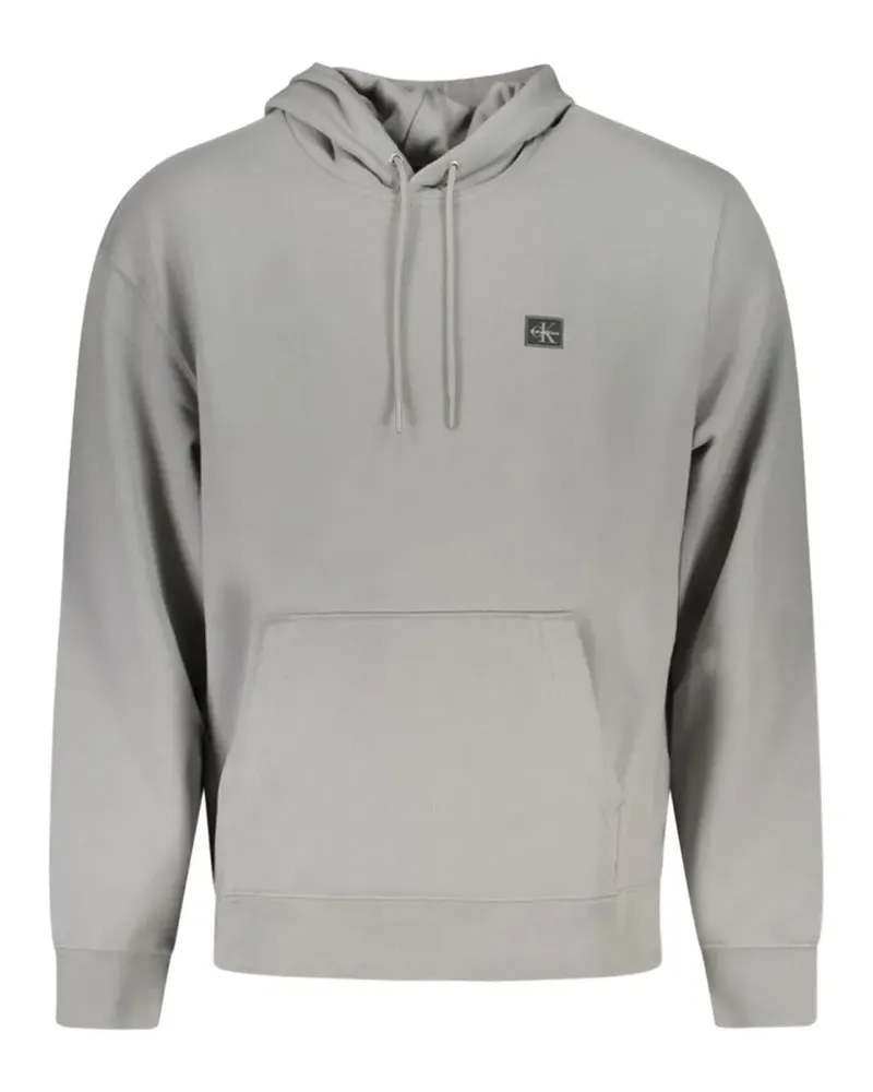 Calvin Klein logo-patch drawstring hoodie - Grau Grau