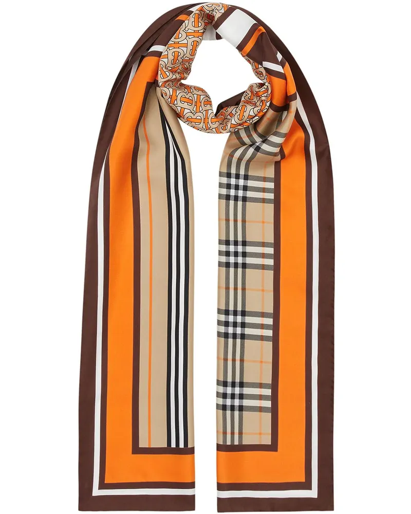 Burberry Seidenschal im Mustermix - Braun Braun