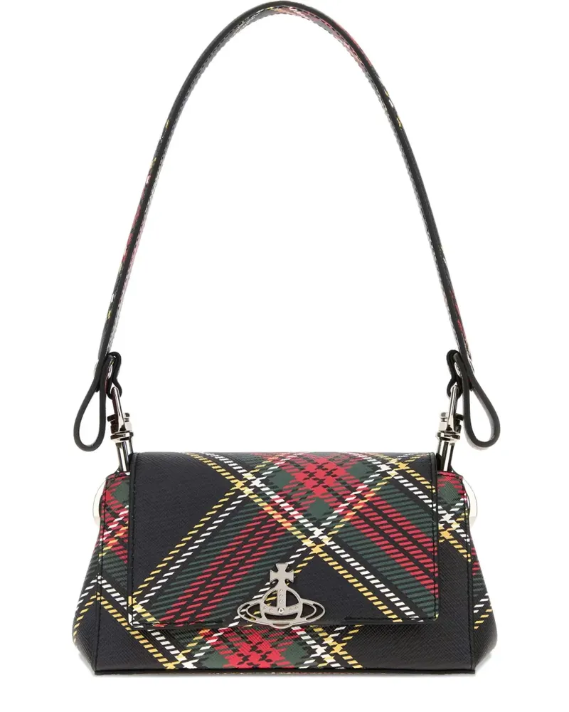 Vivienne Westwood Karierte Mini Hazel Schultertasche - Schwarz Schwarz