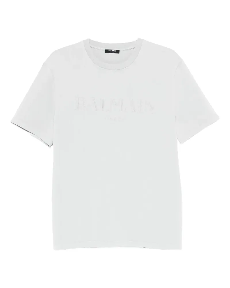 Balmain logo-embroidered T-shirt - Grau Grau