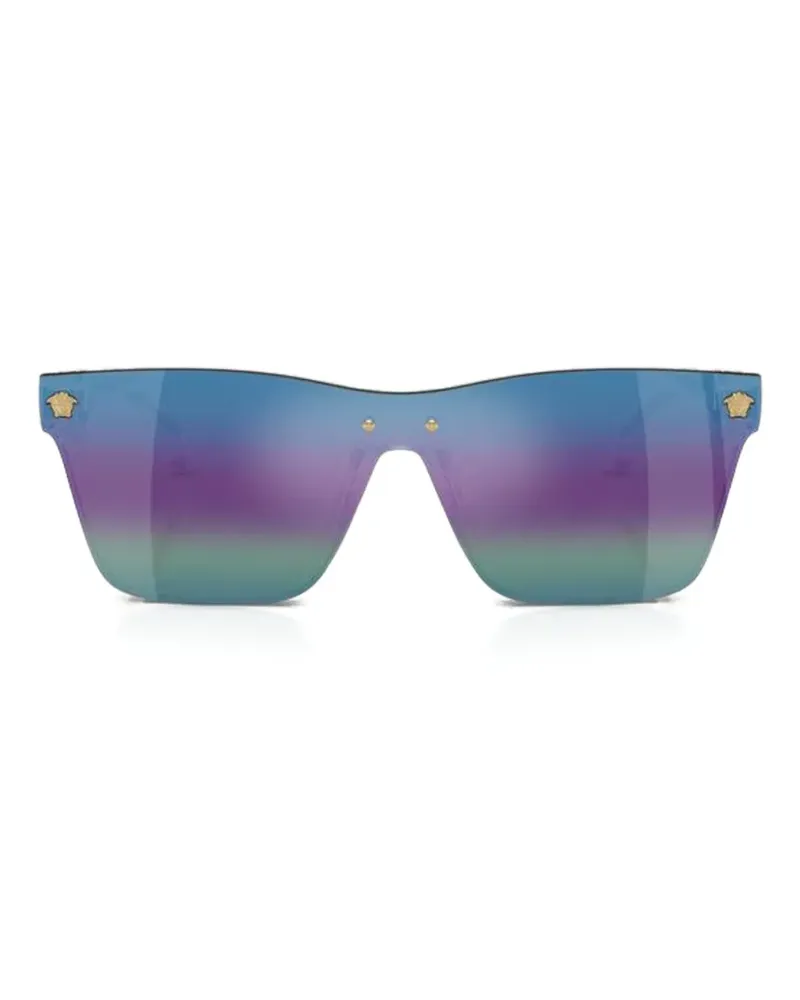 Versace Medusa-plaque rectangle-frame sunglasses - Blau Blau
