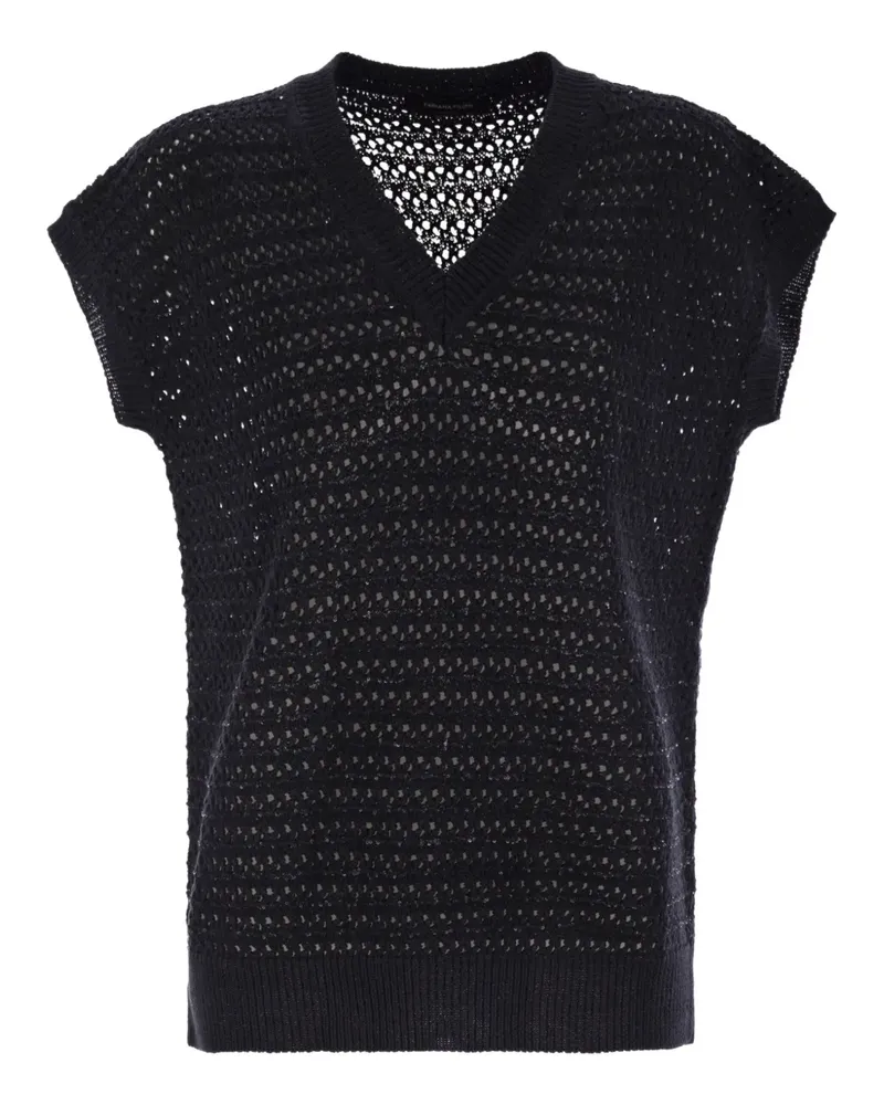 Fabiana Filippi Gehäkeltes Oberteil mit Pailletten - Schwarz Schwarz