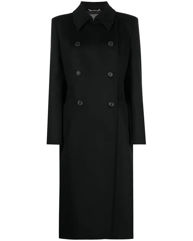 Alberta Ferretti Doppelreihiger Mantel - Schwarz Schwarz