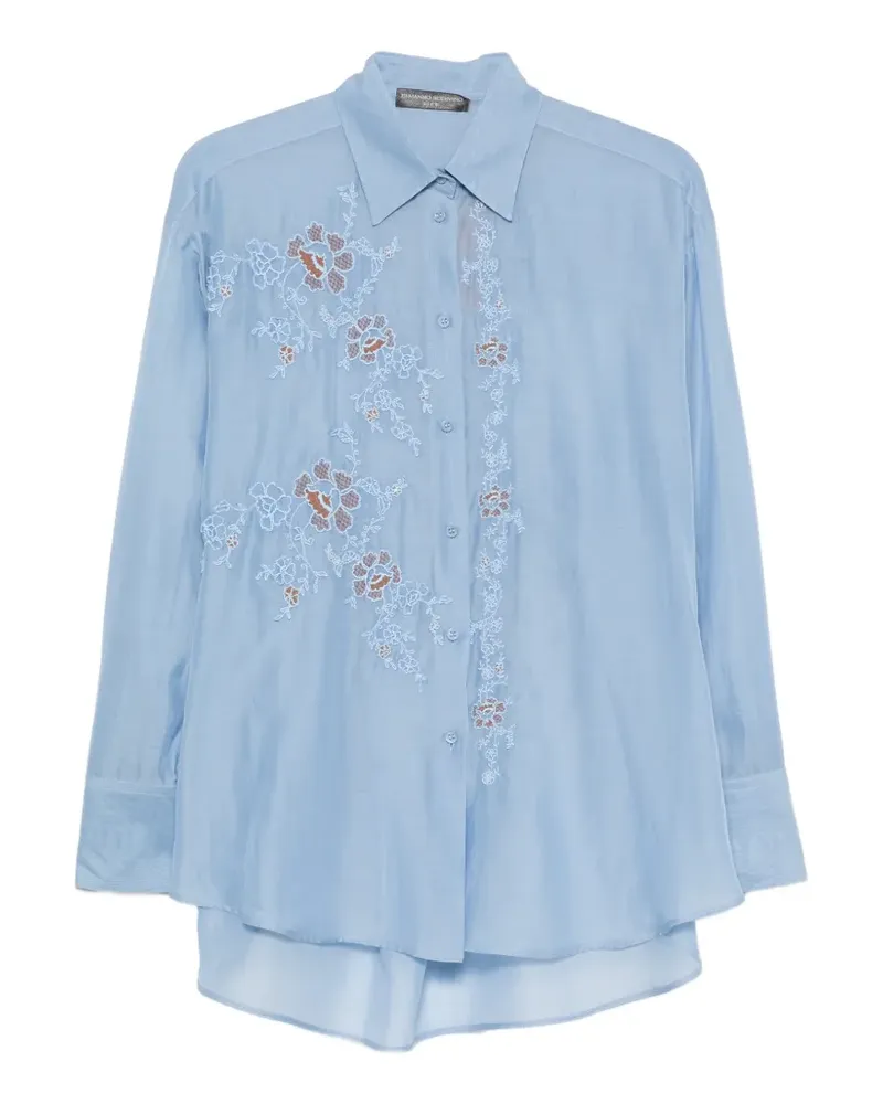 Ermanno Scervino Hemd mit Blumenstickerei - Blau Blau