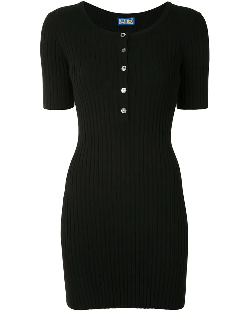LHD Geripptes Minikleid - Schwarz Schwarz