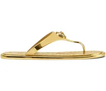Flache Alia Sandalen im Metallic-Look - Gold