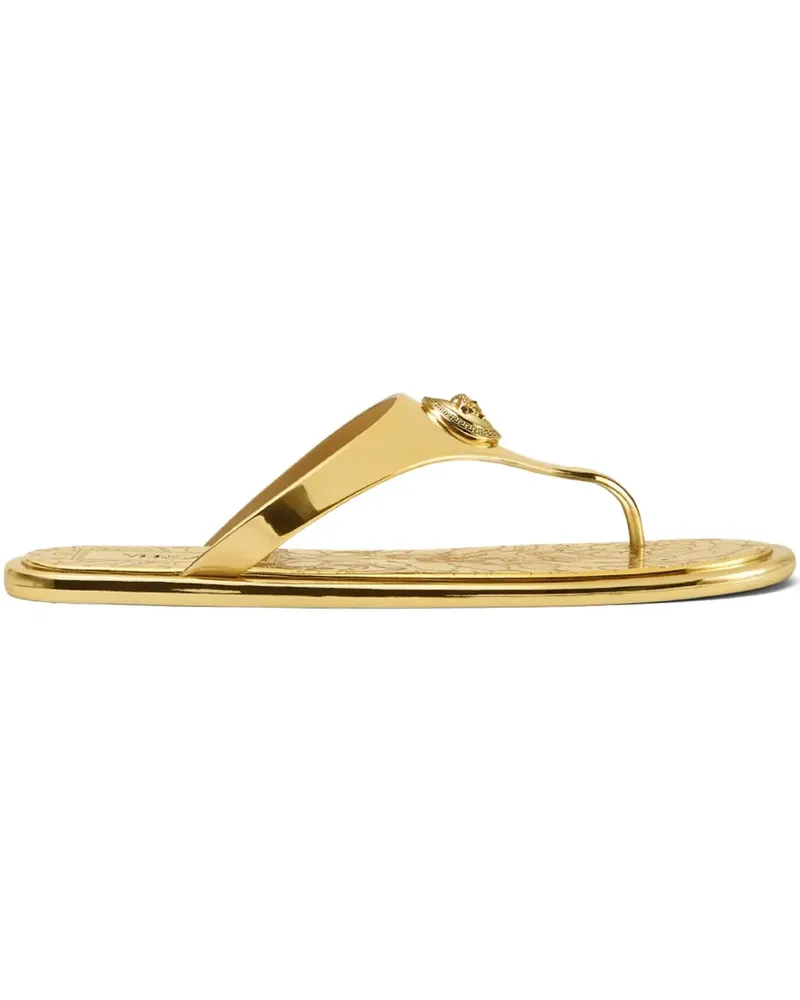 Versace Flache Alia Sandalen im Metallic-Look - Gold Gold